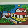 Realistic Hand Made Drawing of Riverside Hut