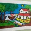 Realistic Hand Made Drawing of Riverside Hut