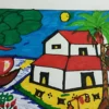 Realistic Hand Made Drawing of Riverside Hut